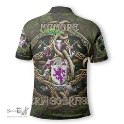 ScotsTee Shop Irish McMore or More Coat of Arms Irish Polo Shirt Family Crest Irish Is My Root Polo Shirt