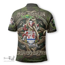 ScotsTee Shop Irish Melaghlin or O Melaghlin Coat of Arms Irish Polo Shirt Family Crest Irish Is My Root Polo Shirt