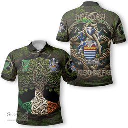 ScotsTee Shop Irish Hayden or O Hayden Coat of Arms Irish Polo Shirt Family Crest Irish Is My Root Polo Shirt