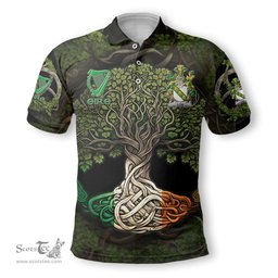 ScotsTee Shop Irish Low Coat of Arms Irish Polo Shirt Family Crest Irish Is My Root Polo Shirt