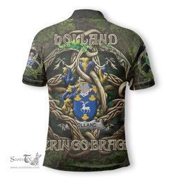 ScotsTee Shop Irish Holland Coat of Arms Irish Polo Shirt Family Crest Irish Is My Root Polo Shirt