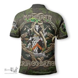 ScotsTee Shop Irish McWorth or MacWorth Coat of Arms Irish Polo Shirt Family Crest Irish Is My Root Polo Shirt