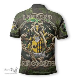 ScotsTee Shop Irish Lombard Coat of Arms Irish Polo Shirt Family Crest Irish Is My Root Polo Shirt