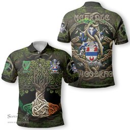 ScotsTee Shop Irish McArdle Coat of Arms Irish Polo Shirt Family Crest Irish Is My Root Polo Shirt