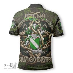 ScotsTee Shop Irish Mallin or O Mallan Coat of Arms Irish Polo Shirt Family Crest Irish Is My Root Polo Shirt