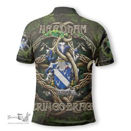 ScotsTee Shop Irish Needham or O Nee Coat of Arms Irish Polo Shirt Family Crest Irish Is My Root Polo Shirt