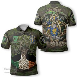 ScotsTee Shop Irish Read Coat of Arms Irish Polo Shirt Family Crest Irish Is My Root Polo Shirt
