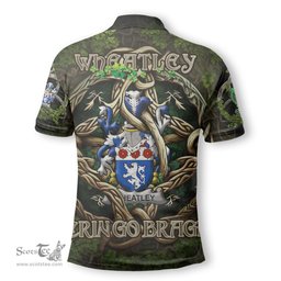 ScotsTee Shop Irish Wheatley Coat of Arms Irish Polo Shirt Family Crest Irish Is My Root Polo Shirt
