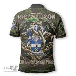 ScotsTee Shop Irish Richardson Coat of Arms Irish Polo Shirt Family Crest Irish Is My Root Polo Shirt