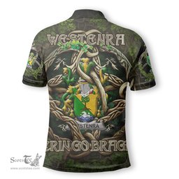 ScotsTee Shop Irish Westenra Coat of Arms Irish Polo Shirt Family Crest Irish Is My Root Polo Shirt