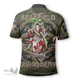 ScotsTee Shop Irish Sarsfield Coat of Arms Irish Polo Shirt Family Crest Irish Is My Root Polo Shirt