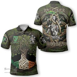 ScotsTee Shop Irish Palliser Coat of Arms Irish Polo Shirt Family Crest Irish Is My Root Polo Shirt