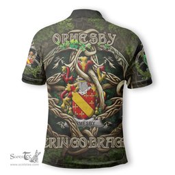 ScotsTee Shop Irish Ormesby Coat of Arms Irish Polo Shirt Family Crest Irish Is My Root Polo Shirt