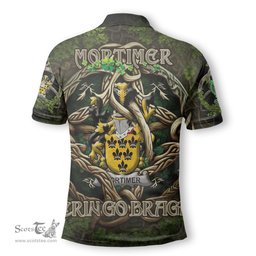 ScotsTee Shop Irish Mortimer Coat of Arms Irish Polo Shirt Family Crest Irish Is My Root Polo Shirt