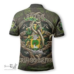ScotsTee Shop Irish Rothe Coat of Arms Irish Polo Shirt Family Crest Irish Is My Root Polo Shirt