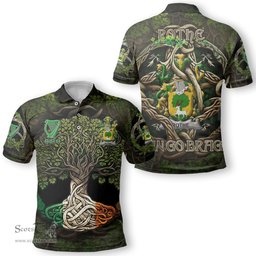 ScotsTee Shop Irish Rothe Coat of Arms Irish Polo Shirt Family Crest Irish Is My Root Polo Shirt