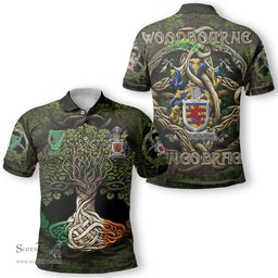 ScotsTee Shop Irish Woodbourne Coat of Arms Irish Polo Shirt Family Crest Irish Is My Root Polo Shirt