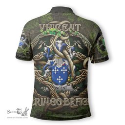 ScotsTee Shop Irish Vincent Coat of Arms Irish Polo Shirt Family Crest Irish Is My Root Polo Shirt