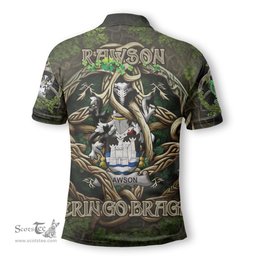 ScotsTee Shop Irish Rawson Coat of Arms Irish Polo Shirt Family Crest Irish Is My Root Polo Shirt