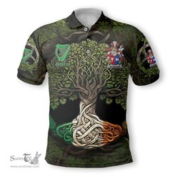 ScotsTee Shop Irish Wybrants Coat of Arms Irish Polo Shirt Family Crest Irish Is My Root Polo Shirt