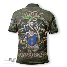 ScotsTee Shop Irish Turnly or Turnley Coat of Arms Irish Polo Shirt Family Crest Irish Is My Root Polo Shirt