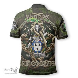 ScotsTee Shop Irish Sharpe Coat of Arms Irish Polo Shirt Family Crest Irish Is My Root Polo Shirt