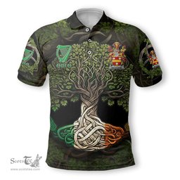 ScotsTee Shop Irish Willoughby Coat of Arms Irish Polo Shirt Family Crest Irish Is My Root Polo Shirt