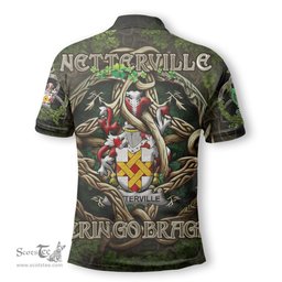 ScotsTee Shop Irish Netterville or Netterfield Coat of Arms Irish Polo Shirt Family Crest Irish Is My Root Polo Shirt