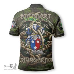 ScotsTee Shop Irish Studdert Coat of Arms Irish Polo Shirt Family Crest Irish Is My Root Polo Shirt