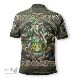 ScotsTee Shop Irish Shaughnessy or O Shaughnessy Coat of Arms Irish Polo Shirt Family Crest Irish Is My Root Polo Shirt