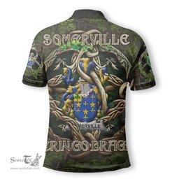 ScotsTee Shop Irish Somerville Coat of Arms Irish Polo Shirt Family Crest Irish Is My Root Polo Shirt