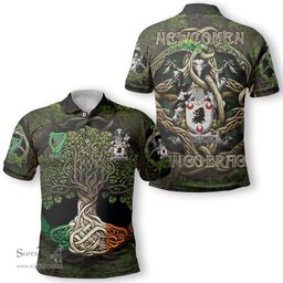 ScotsTee Shop Irish Newcomen or Newcombe Coat of Arms Irish Polo Shirt Family Crest Irish Is My Root Polo Shirt