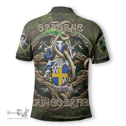 ScotsTee Shop Irish Osborne Coat of Arms Irish Polo Shirt Family Crest Irish Is My Root Polo Shirt