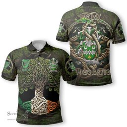 ScotsTee Shop Irish Weld Coat of Arms Irish Polo Shirt Family Crest Irish Is My Root Polo Shirt