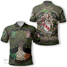 ScotsTee Shop Irish Ring or O Ring Coat of Arms Irish Polo Shirt Family Crest Irish Is My Root Polo Shirt