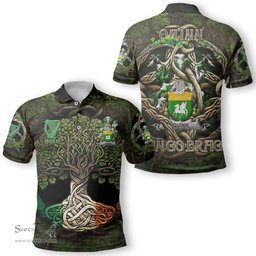 ScotsTee Shop Irish Quinn or O Quin Coat of Arms Irish Polo Shirt Family Crest Irish Is My Root Polo Shirt