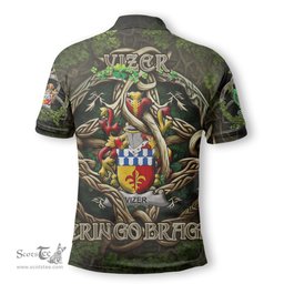 ScotsTee Shop Irish Vizer Coat of Arms Irish Polo Shirt Family Crest Irish Is My Root Polo Shirt