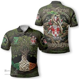 ScotsTee Shop Irish Yelverton Coat of Arms Irish Polo Shirt Family Crest Irish Is My Root Polo Shirt