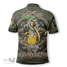 ScotsTee Shop Irish Wotton Coat of Arms Irish Polo Shirt Family Crest Irish Is My Root Polo Shirt
