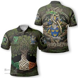 ScotsTee Shop Irish Ryder Coat of Arms Irish Polo Shirt Family Crest Irish Is My Root Polo Shirt