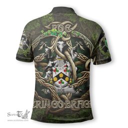 ScotsTee Shop Irish Roe Coat of Arms Irish Polo Shirt Family Crest Irish Is My Root Polo Shirt