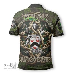 ScotsTee Shop Irish Wethers Coat of Arms Irish Polo Shirt Family Crest Irish Is My Root Polo Shirt