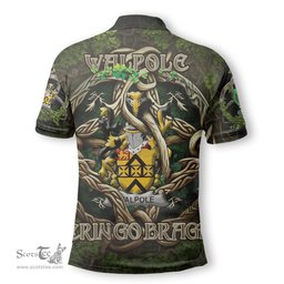 ScotsTee Shop Irish Walpole Coat of Arms Irish Polo Shirt Family Crest Irish Is My Root Polo Shirt