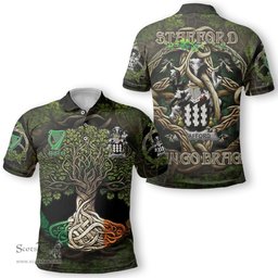 ScotsTee Shop Irish Stafford Coat of Arms Irish Polo Shirt Family Crest Irish Is My Root Polo Shirt