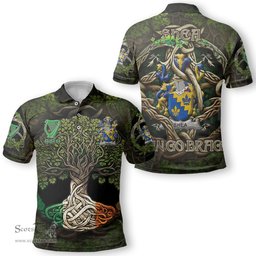 ScotsTee Shop Irish Shea or O Shee Coat of Arms Irish Polo Shirt Family Crest Irish Is My Root Polo Shirt
