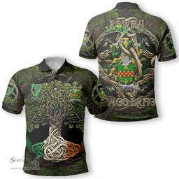 ScotsTee Shop Irish Rowan Coat of Arms Irish Polo Shirt Family Crest Irish Is My Root Polo Shirt