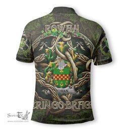 ScotsTee Shop Irish Rowan Coat of Arms Irish Polo Shirt Family Crest Irish Is My Root Polo Shirt
