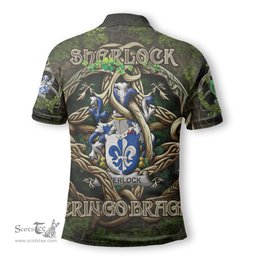 ScotsTee Shop Irish Sherlock Coat of Arms Irish Polo Shirt Family Crest Irish Is My Root Polo Shirt