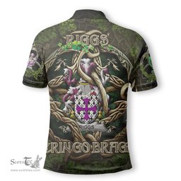 ScotsTee Shop Irish Riggs Coat of Arms Irish Polo Shirt Family Crest Irish Is My Root Polo Shirt