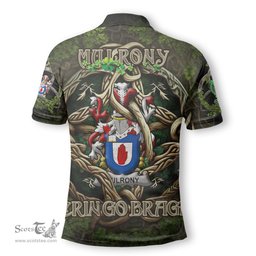ScotsTee Shop Irish Mulrony or O Mulroney Coat of Arms Irish Polo Shirt Family Crest Irish Is My Root Polo Shirt